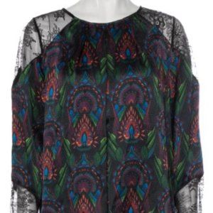 ALICE & OLIVIA Printed Scoop Neck Blouse
